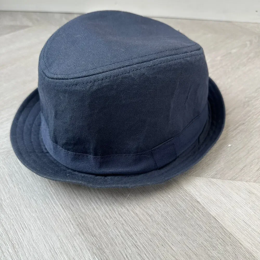 Boys Navy Blue Trilby Bucket Hat Fedora Children's Place M Medium 7-8
